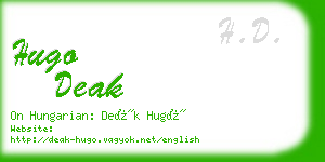 hugo deak business card